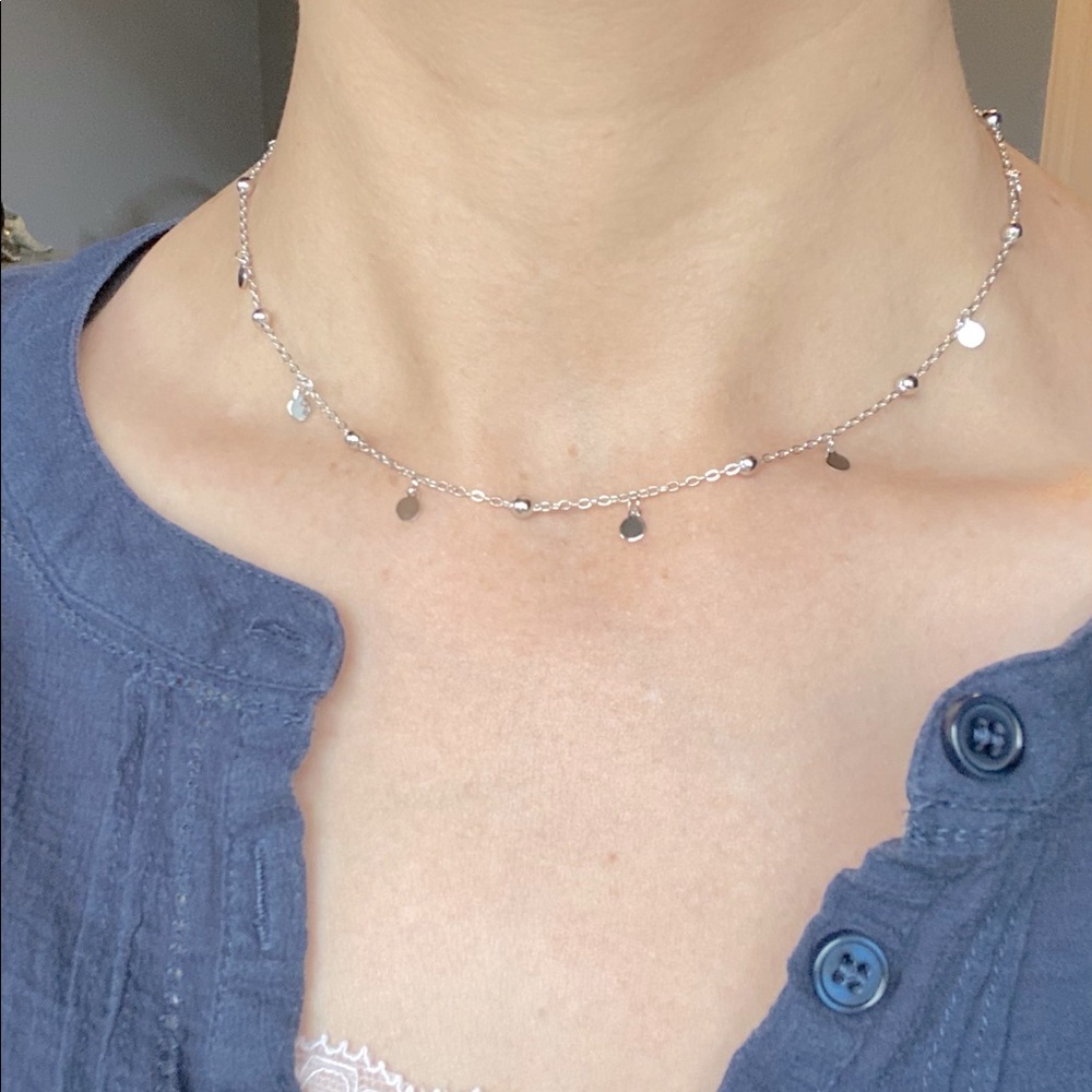 Sterling silver beaded necklace 🌷🌸